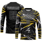 Wholesale men’s 100% polyester football kits – custom name and long-sleeve sublimation design, French style Wholesale men’s 100% polyester football kits – custom name and long-sleeve sublimation design, French style