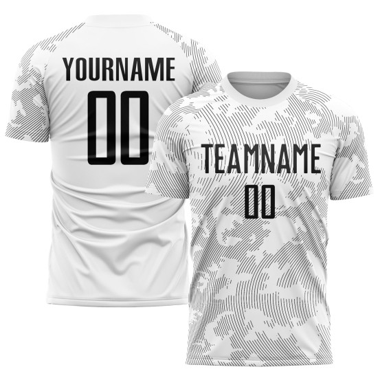 Sublimation White Black Soccer Uniform Jersey Custom Sublimation White Black Soccer Uniform Jersey Custom
